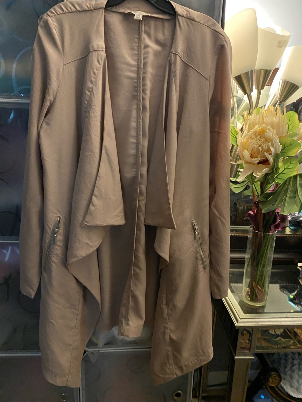 Women's Pink Waterfall Drape Jacket
